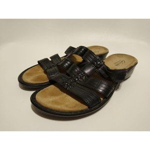 Clarks Black Open Heel Sz US 8M Leather